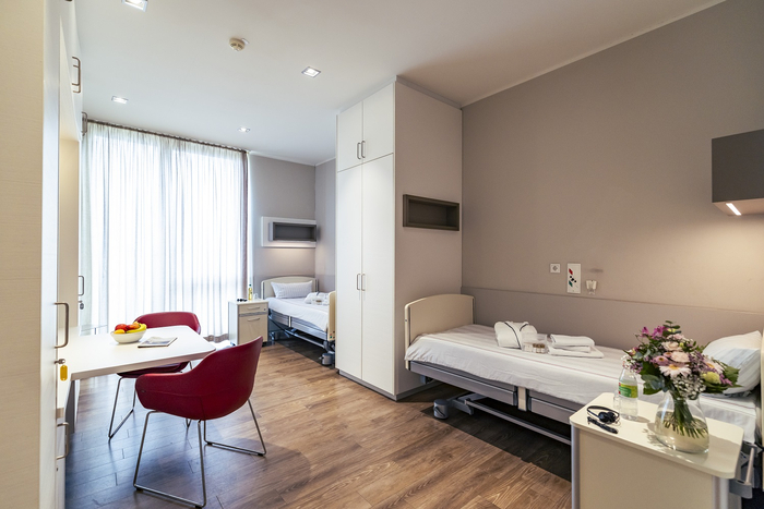 Zweibettzimmer im St. Marien Hospital Eickel.